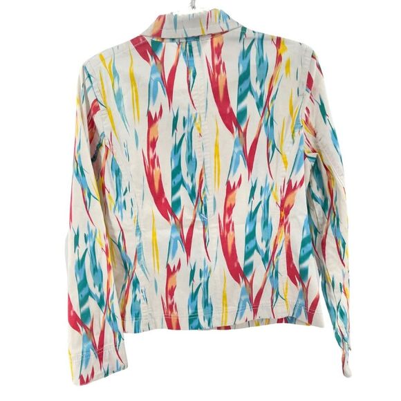 FDJ French Dress Jeans denim jacket white button up lightweight Canadian design - Picture 2 of 5